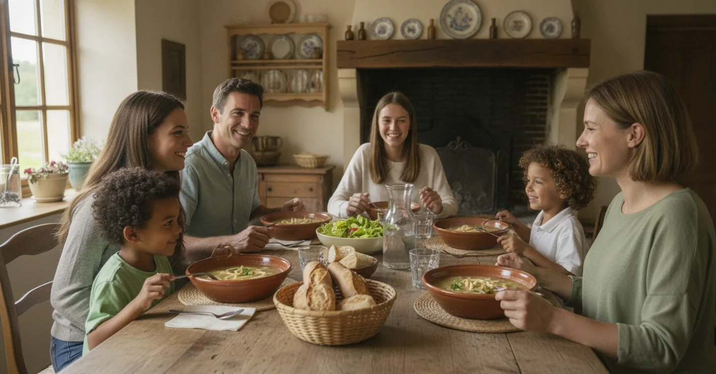 Préparation familiale en cuisine
